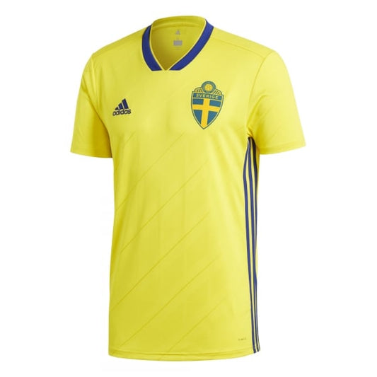Sweden Home Mens Short Sleeve Jersey 2018
