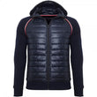 Mens Mixed Media Wool Zip Hooded Jacket