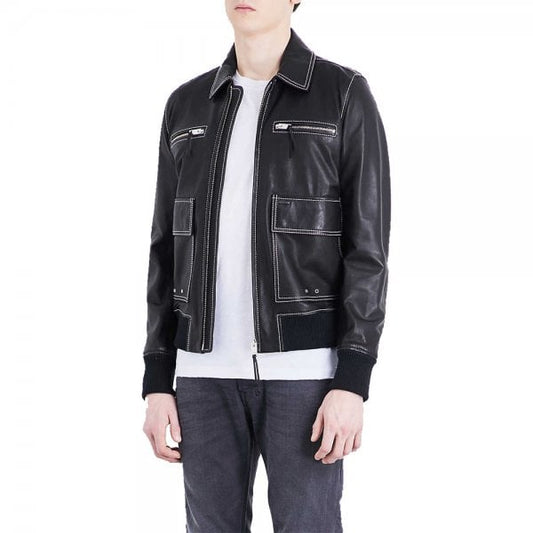 Mens L-Boom Leather Jacket
