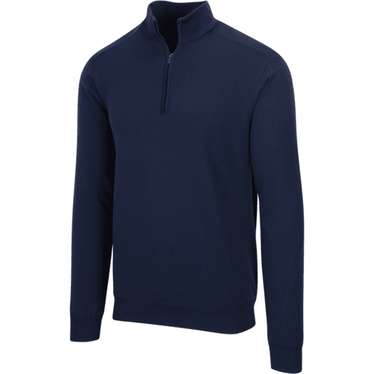 Mens Performance Blend Lined 1/4 Zip Wind Sweatshirt