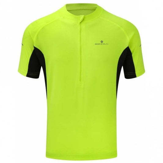 Mens Bike Zip-Neck Short Sleeve T-Shirt