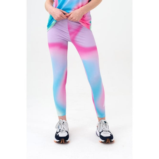 Girls Pink Pastel Wave Script Legging