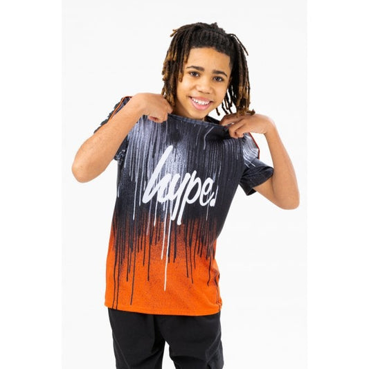 Boys Orange Drips Script T-Shirt