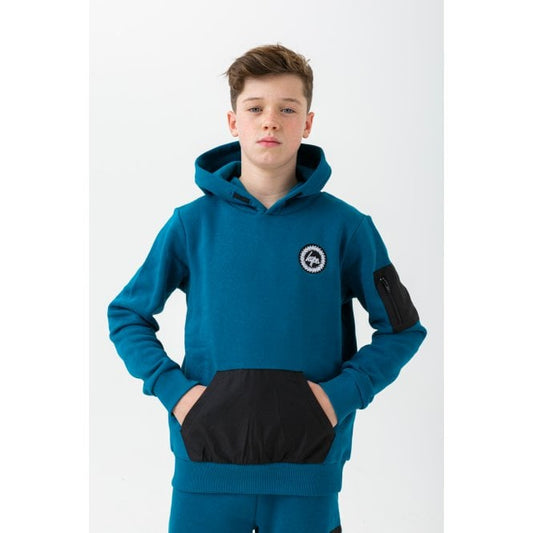 Boys Teal Command Crest Hoodie