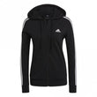 Womens Essentials Single Jersey 3-Stripes Full-Zip Hoodie