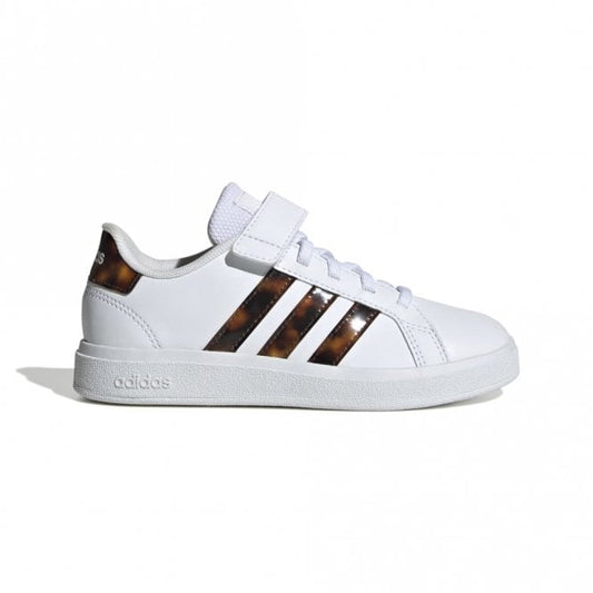 Kids Grand Court Lifestyle Court Elastic Lace and Top Strap Shoes (Sizes 10c-2.5)