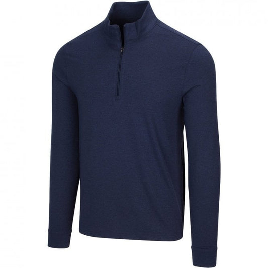 Mens Comfort Stretch Heathered 1/4 Zip Mock