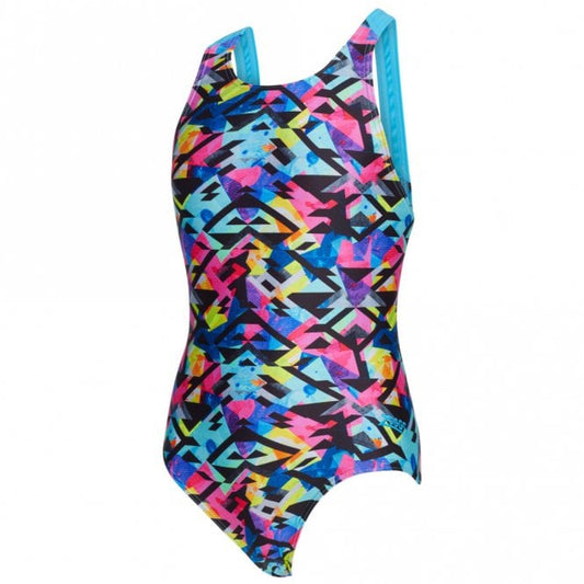 Girls Neon Cracker Flyback One Piece Swimsuit