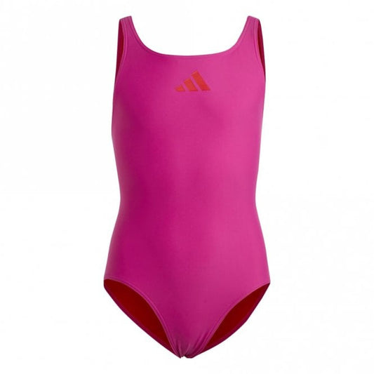 Girls Solid Small Logo Swimsuit