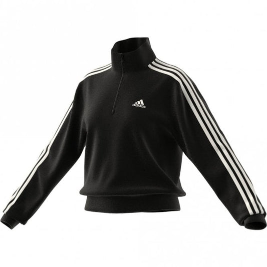 Womens Essentials 3-Stripes Quarter-Zip Sweatshirt