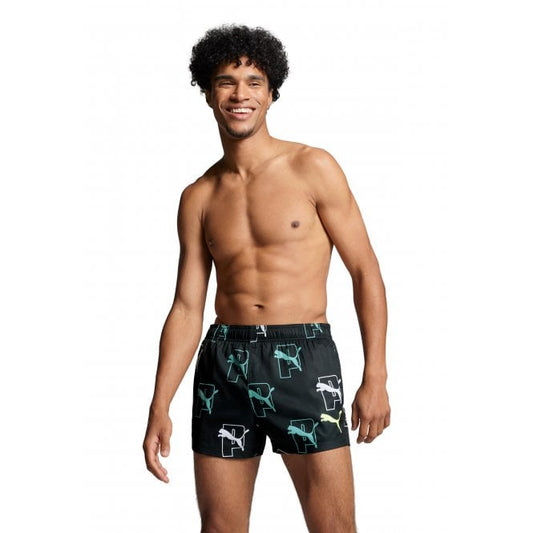 Mens Print Cat Logo Swim Short