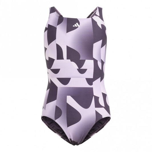 Girls Performance 3-Stripes Graphic Swimsuit