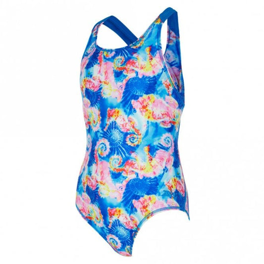 Girls Aqua Pony Flyback Swimsuit