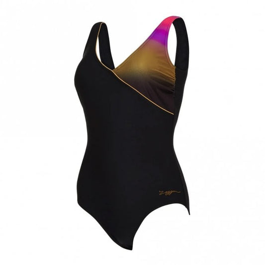 Womens Sunshade Front Crossover V Back Swimsuit