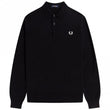 Mens Long Sleeve Knitted Polo Shirt
