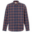 Mens Stretch Poplin Check Long Sleeve Shirt