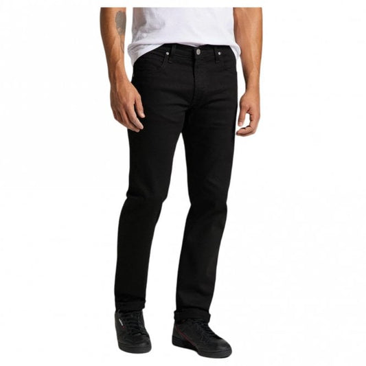 Mens Daren Zip Fly Low Stretch In Clean Black Jeans