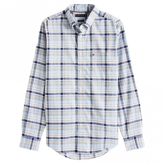 Mens Regular Fit Check Long Sleeve Oxford Shirt