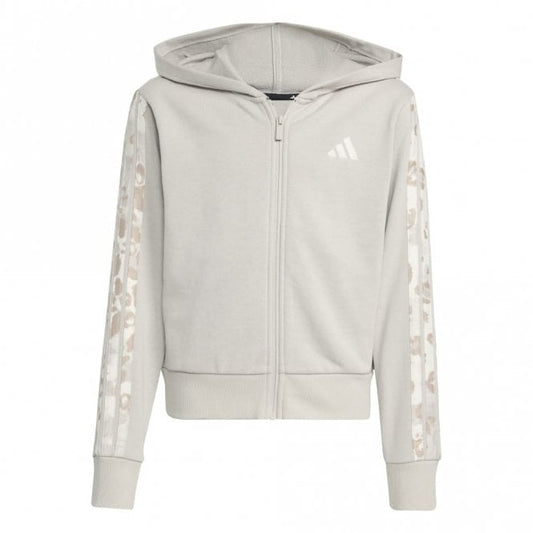 Girls 3-Stripes Animal French Terry Hooded Track Top