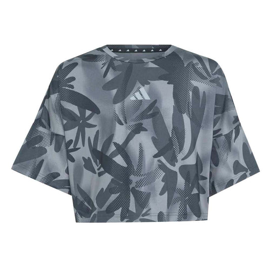 adidas Sport Icons Allover Printed Girls Cropped T-Shirt