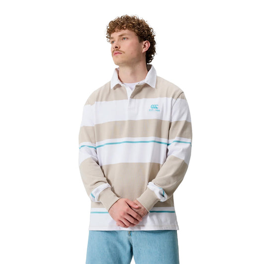 Canterbury Mens Multi Stripe Rugby Jersey Beige
